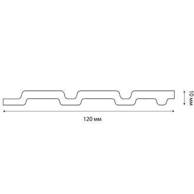 Стеновая панель Grace Rail 3D Сосна серая (2700х120х10мм) размер